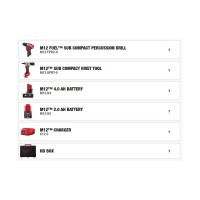 Набір з 2 інструментів безщіткових акумуляторних MILWAUKEE M12 FPP2D2-422X (HDкейс)