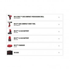 Набор из 2 инструментов аккумуляторных бесщеточных MILWAUKEE M12 FPP2D2-422X (HDкейс)