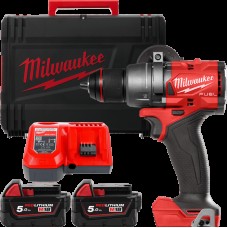 Дрель-шуруповёрт аккумуляторная бесщёточная MILWAUKEE M18 FDD3-502X (158Нм) (ЗУ+2акк.Х5Ач+HDкейс)