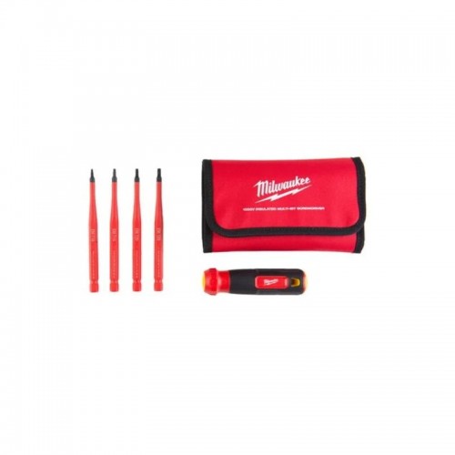 Набор отверток прецезионных изолированных VDE MILWAUKEE 4-в-1 (рукоятка VDE + 4 бит TORX VDE)