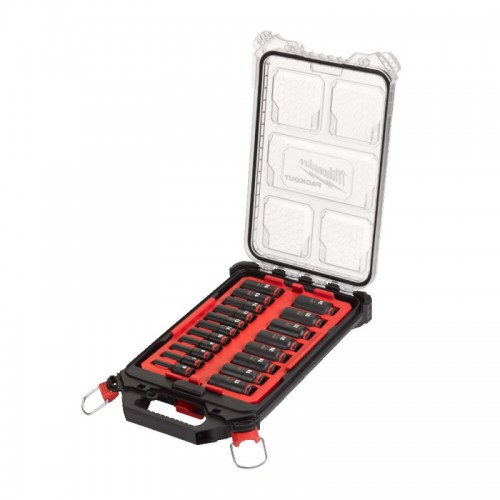 Набор головок ударных ShW 3/8\" STD PACKOUT™ MILWAUKEE, удлиненных, (19шт)