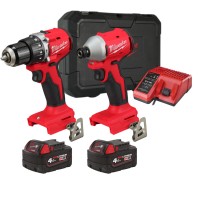 Набір з 2 інструментів безщіткових акумуляторних MILWAUKEE M18 BLCPP2A-402C (M18 BLPDRC, BLIDRC)