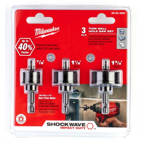 Набор коронок Shockwave MILWAUKEE Ø22/29/35мм
