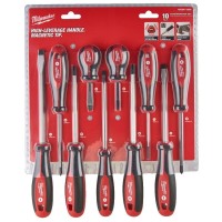 Набір магнітних викруток з тригранною рукояткою MILWAUKEE, PH/PZ/SL, (10шт)