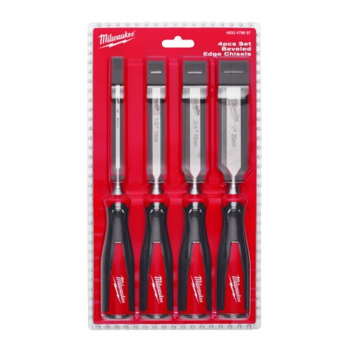 Набор плоских стамесок MILWAUKEE, (6, 12, 19, 25мм) (4шт)