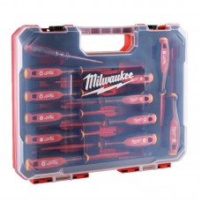 Набір викруток тригранних ізольованих VDE MILWAUKEE, SL/PH/PZ/T+тестер/кейс), (12шт)