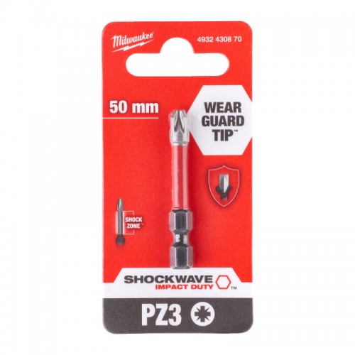Бита SHOCKWAVE MILWAUKEE, PZ3, 50мм