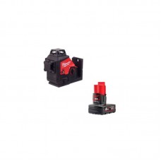 Нивелир лазерный 3D аккумуляторный MILWAUKEE, M12 3PL-601C (360˚, зелёный луч) (ЗУ,1акк.Х6Ач, кейс)