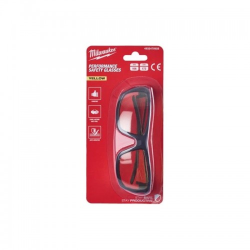 Очки защитные PERFORMANCE MILWAUKEE, с покрытием AS/AF (желтые)