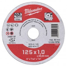 Диск отрезной по металлу MILWAUKEE, SCS 41/125х1, Ø125мм