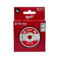 Диск отрезной по металлу MILWAUKEE, SCS41/76х1; Ø76мм, для M12 FCOT (5шт)
