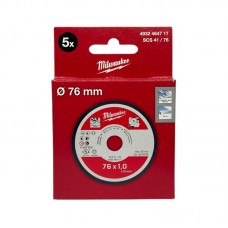 Диск отрезной по металлу MILWAUKEE, SCS41/76х1; Ø76мм, для M12 FCOT (5шт)