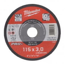 Диск отрезной по металлу MILWAUKEE, SCS 41/115х3 PRO+, Ø115мм