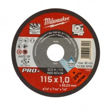 Диск отрезной по металлу MILWAUKEE, SCS 41/115х1 PRO+, Ø115мм