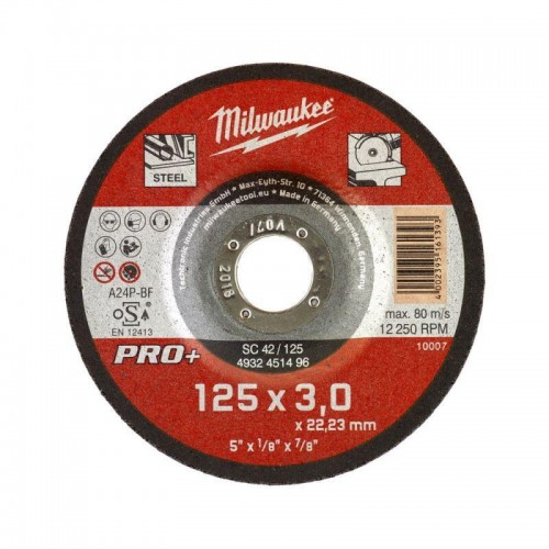 Диск отрезной по металлу MILWAUKEE, SC 42/125х3 PRO+, Ø125мм