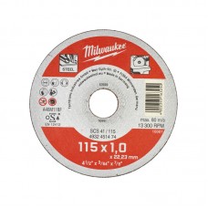 Диск отрезной по металлу MILWAUKEE, SCS 41/115х1, Ø115мм