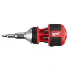 Отвертка универсальная короткая с трещоткой 8 в 1 MILWAUKEE