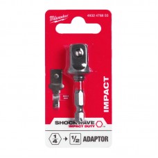 Переходник ShW MILWAUKEE, с 1/4'' Hex на 1/2'' квадратный хвостовик