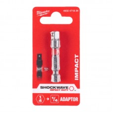 Переходник ShW MILWAUKEE, с 1/4'' Hex на 1/4'' квадратный хвостовик