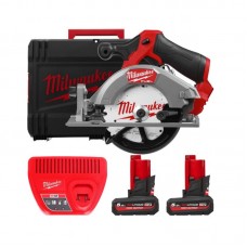 Пила дискова акумуляторна безщіткова MILWAUKEE M12 FCS442-502X, Ø140мм (ЗУ+2акк.Х5Ач+HDкейс)