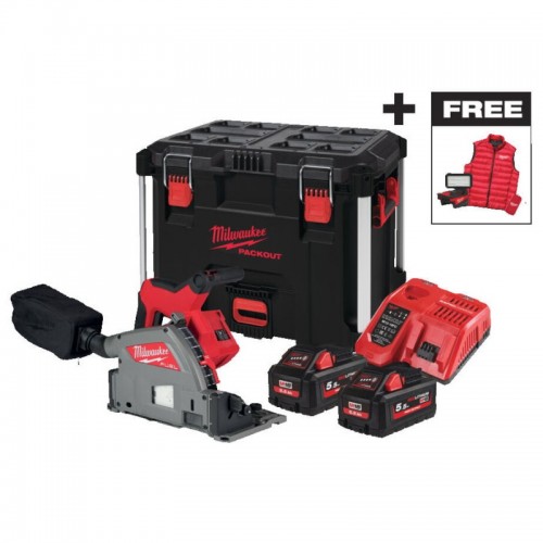 Пила дисковая погружная аккумуляторная бесщеточная MILWAUKEE M18 FPS55MC-552P M18 ALIS-0+жилетка