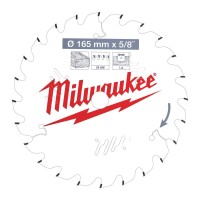 Диск пильний по дереву PFTE THIN KERF MILWAUKEE, Ø165х5/8''х1, 6мм, 24 зуб.