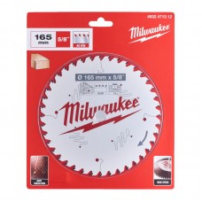 Диск пильный по дереву PFTE THIN KERF MILWAUKEE, Ø165х5/8''х1,6мм, 40 зуб.