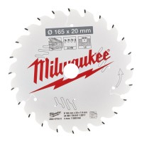 Диск пильний по дереву PFTE THIN KERF MILWAUKEE, Ø165х20х1, 6мм, 24 зуб.