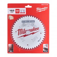 Диск пильный по дереву PFTE MILWAUKEE, Ø165х20х2,2мм, 48 зуб.