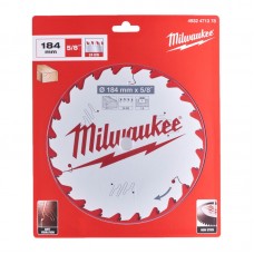 Диск пильный по дереву PFTE THIN KERF MILWAUKEE, Ø184х5/8''х1,6мм, 24 зуб.