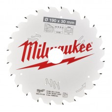 Диск пильный по дереву PFTE THIN KERF MILWAUKEE, Ø190х30х1,6мм, 24 зуб., (замена на 4932498976)