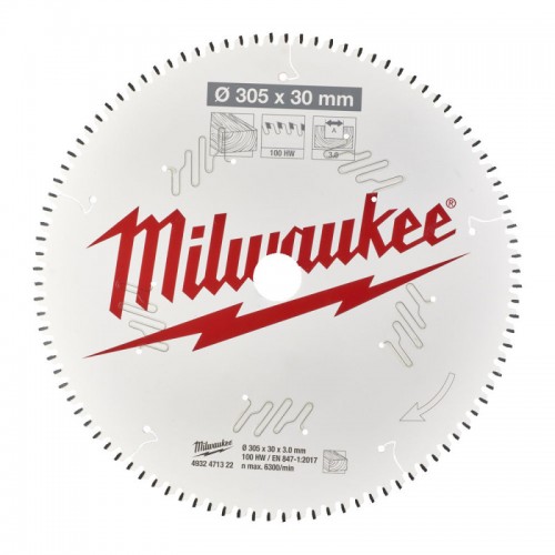 Диск пильный по дереву для торцевых пил PFTE MILWAUKEE, Ø305х30х3,0мм, 100 зуб.
