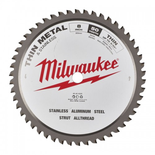 Диск пильный по металлу MILWAUKEE, Ø203х5/8''х1,8мм, 50 зуб.