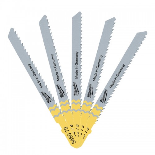 Полотна для лобзика T101BR MILWAUKEE, 75х2,5мм, (5шт), (обратный рез)