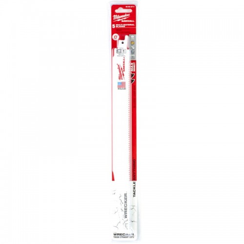 Полотно для сабельных пил WRECKER MILWAUKEE, 300х3,6/2,3мм, (5шт), (металл, дерево с гвоздями)