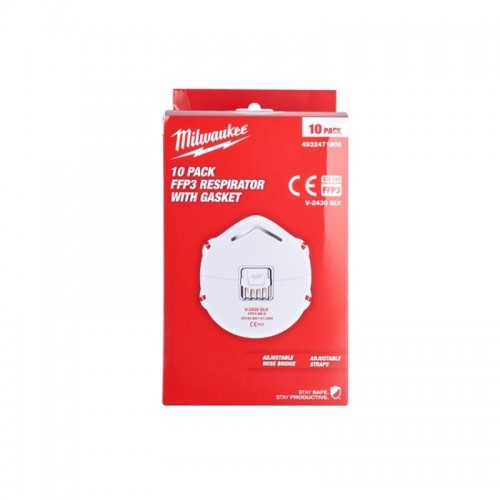 Респиратор с клапаном FFP3 (10шт) MILWAUKEE 4932471906