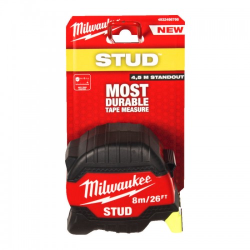 Рулетка магнитная STUD MILWAUKEE (Gen 3), 8м/26фт (33мм)