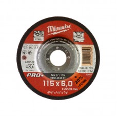 Диск зачистной по металлу MILWAUKEE, SG 27/115х6 PRO+, Ø115мм