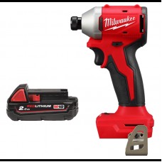 Шуруповерт ударный аккумуляторный бесщёточный MILWAUKEE (190Нм) M18 BLIDRC-0 (каркас) + M18 B2