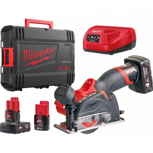 Пила дисковая универсальная аккумуляторная бесщёточная MILWAUKEE M12 FCOT-422X, Ø76 (ЗУ+2акк+кейс)