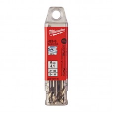 Сверло по металлу HSS-G MILWAUKEE, DIN 1412 C, Ø4,1х55х14мм, двухстороннее, (10шт)