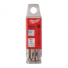 Сверло по металлу HSS-G MILWAUKEE, DIN 1412 C, Ø5,5х66х19мм, двухстороннее, (10шт)
