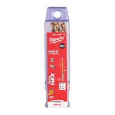 Сверло по металлу RedHEX SHOCKWAVE™ HSS-TiN MILWAUKEE, Ø4,5х76х29мм, (10шт)