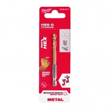 Сверло по металлу RedHEX SHOCKWAVE™ HSS-TiN MILWAUKEE, Ø4,8х78х29мм