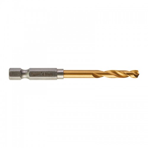 Сверло по металлу RedHEX SHOCKWAVE™ HSS-TiN MILWAUKEE, Ø4,8х78х29мм