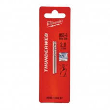 Сверло по металлу THUNDERWEB HSS-G MILWAUKEE, DIN338, Ø2,0x49х24мм, (2шт)