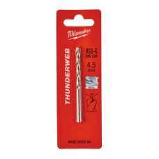 Сверло по металлу THUNDERWEB HSS-G MILWAUKEE, DIN338, Ø4,5x80х47мм