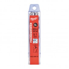 Сверло по металлу THUNDERWEB HSS-G MILWAUKEE, DIN338, Ø9,1х125х81мм, (5шт)