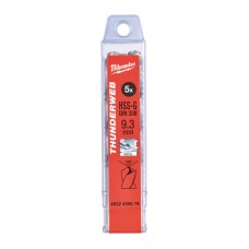 Сверло по металлу THUNDERWEB HSS-G MILWAUKEE, DIN338, Ø9,3х125х81мм, (5шт)