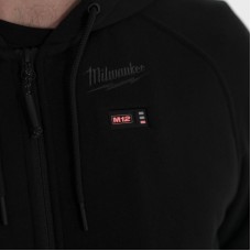 Толстовка с подогревом с капюшоном MILWAUKEE, M12 HHBL4-0 (XXL), черная (размер XXL)